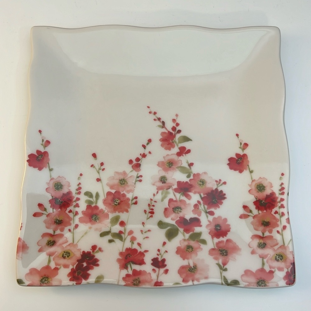 222 Fifth Belicia Red fine China salad plate